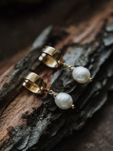 Load image into Gallery viewer, Pearl Hoop Earrings