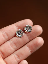 Load image into Gallery viewer, Silver Sakura Flower Earrings M