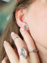 Load image into Gallery viewer, Silver Sakura Flower Earrings M