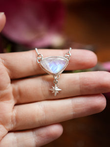 Stardust Necklace with Blue Moonstone