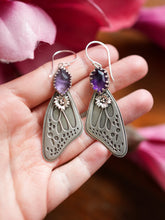 Load image into Gallery viewer, Butterfly Wing Earrings With Amethyst