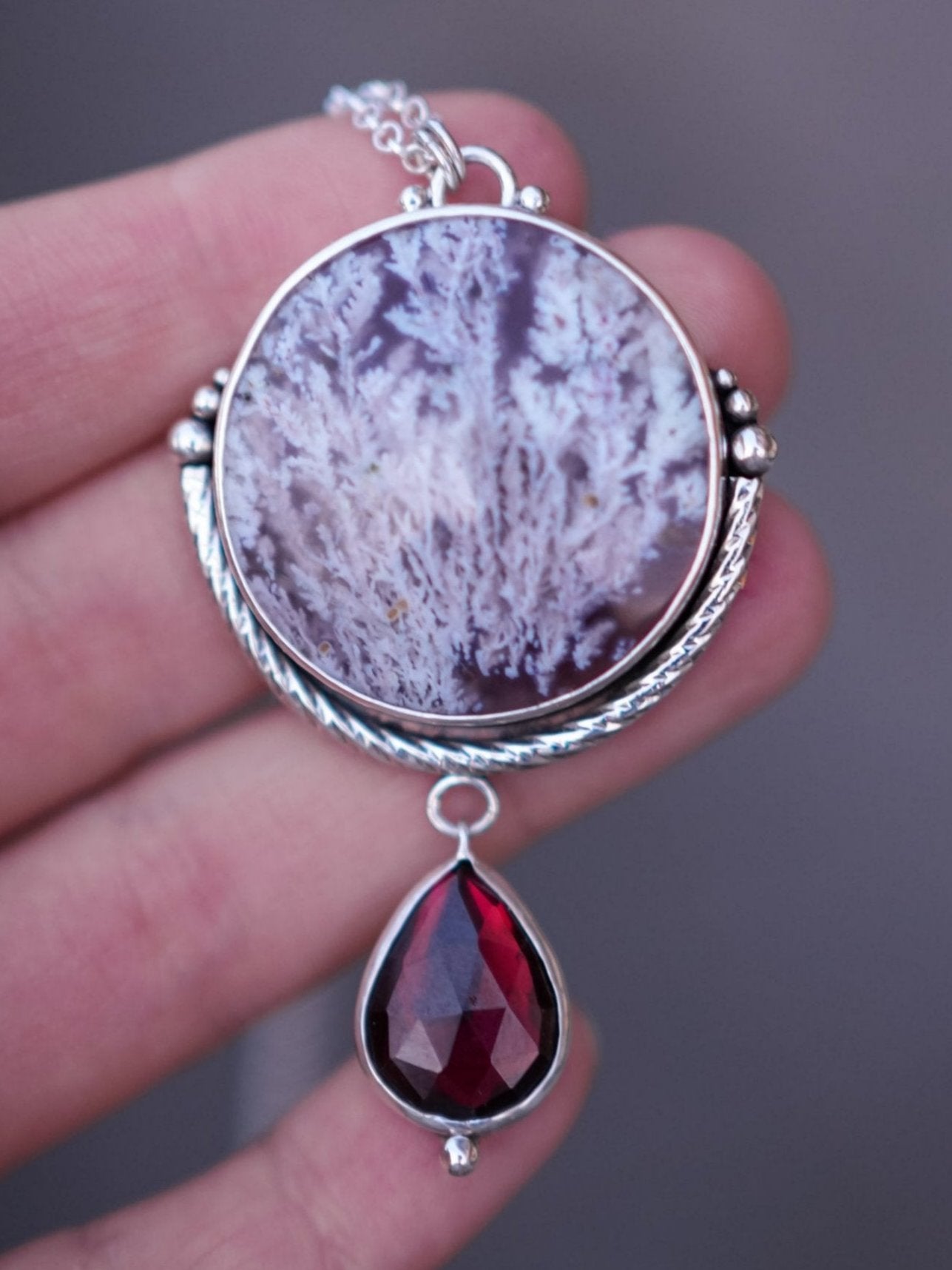 The Purple Frost Necklace With Purple Moss Agate – Stardust Mine