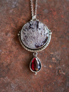 The Purple Frost Necklace With Purple Moss Agate