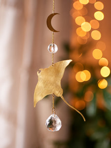 Manta Ray & Moon Suncatcher. Hanging Prism