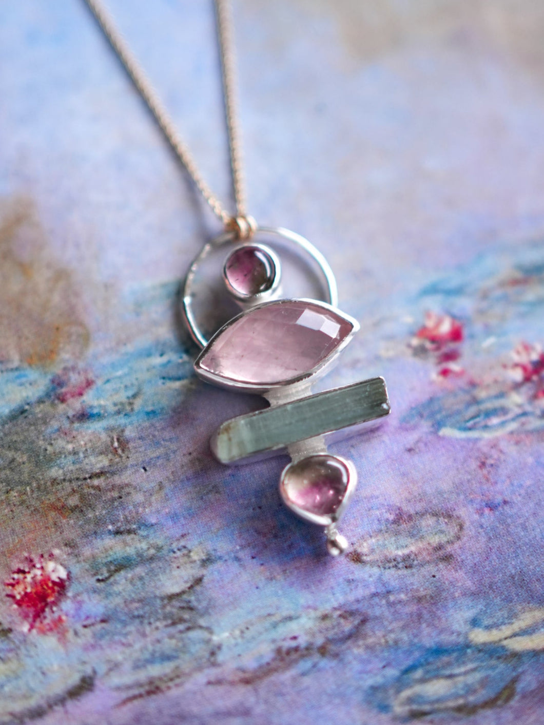 Impressions of Spring with Tourmaline, Aquamarine & Rose Quartz