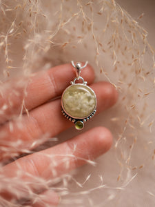 Gypsophilia Necklace with Snowflake Prehnite