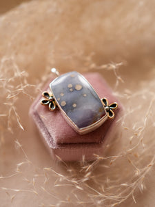 Water Lilies Necklace with Starry Sky Agate