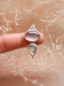 Wisteria Necklace with Rose Quartz & Prehnite