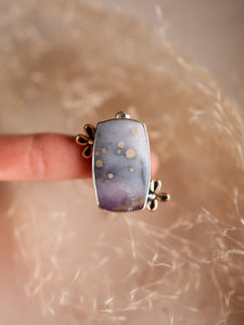 Water Lilies Necklace with Starry Sky Agate