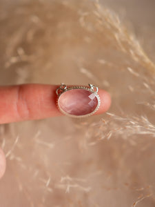 Pastel Rose Necklace with Faceted Rose Quartz
