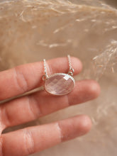 Load image into Gallery viewer, Pastel Rose Necklace with Faceted Rose Quartz