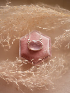 Pastel Rose Necklace with Faceted Rose Quartz