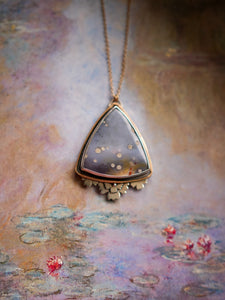 Nymphéas Necklace 1 with Starry Sky Agate