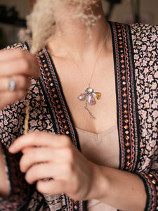 Fleur de Lumière Necklace with Tourmaline & Rose Quartz