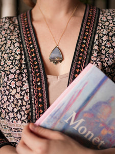 Nymphéas Necklace 1 with Starry Sky Agate