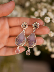 Moss Plume Agate Earrings