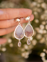 Load image into Gallery viewer, Moss Plume Agate Earrings