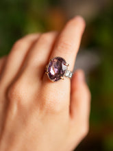 Load image into Gallery viewer, Viola Ring with Chevron Amethyst Size 7