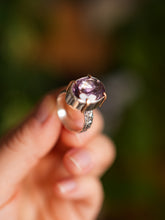 Load image into Gallery viewer, Viola Ring with Chevron Amethyst Size 7