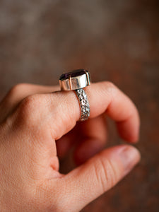 Viola Ring with Chevron Amethyst Size 7
