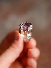 Load image into Gallery viewer, Viola Ring with Chevron Amethyst Size 7