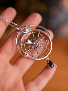 "Under the Spider" Silver Necklace
