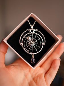 "Under the Spider" Silver Necklace