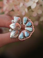 Load image into Gallery viewer, Botanical Turquoise Collector Open Ring Size 8 - 8.25