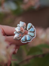 Load image into Gallery viewer, Botanical Turquoise Collector Open Ring Size 8 - 8.25