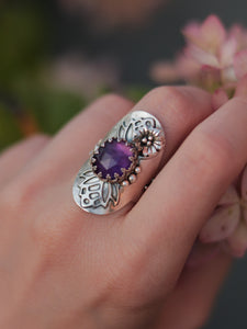 Amethyst Shield Ring 6.5