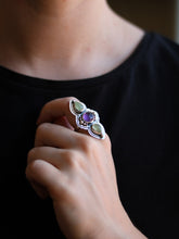 Load image into Gallery viewer, Amethyst &amp; Prehnite Ring 7.25
