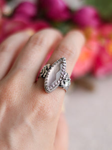 Size 8.5 Rose Quartz Sakura Ring