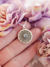 Load image into Gallery viewer, Rose Mandala Necklace - Aquamarine