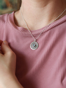 Rose Mandala Necklace - Aquamarine