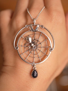 "Under the Spider" Silver Necklace