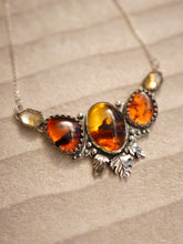 Load image into Gallery viewer, The Amber Dragon Heart Necklace With Baltic Amber