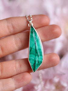 Unique Malachite Leaf Necklace