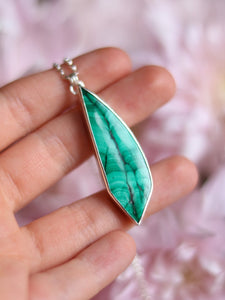 Unique Malachite Leaf Necklace