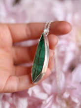 Load image into Gallery viewer, Unique Malachite Leaf Necklace