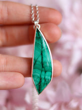Load image into Gallery viewer, Unique Malachite Leaf Necklace