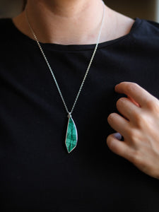 Unique Malachite Leaf Necklace