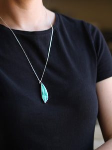 Unique Malachite Leaf Necklace