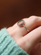 Load image into Gallery viewer, Dainty Watermelon Tourmaline Ring. Size 7