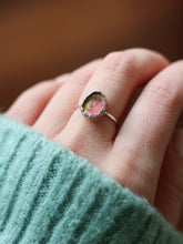 Load image into Gallery viewer, Dainty Watermelon Tourmaline Ring. Size 6