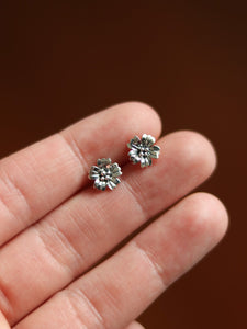 Silver Sakura Flower Earrings S